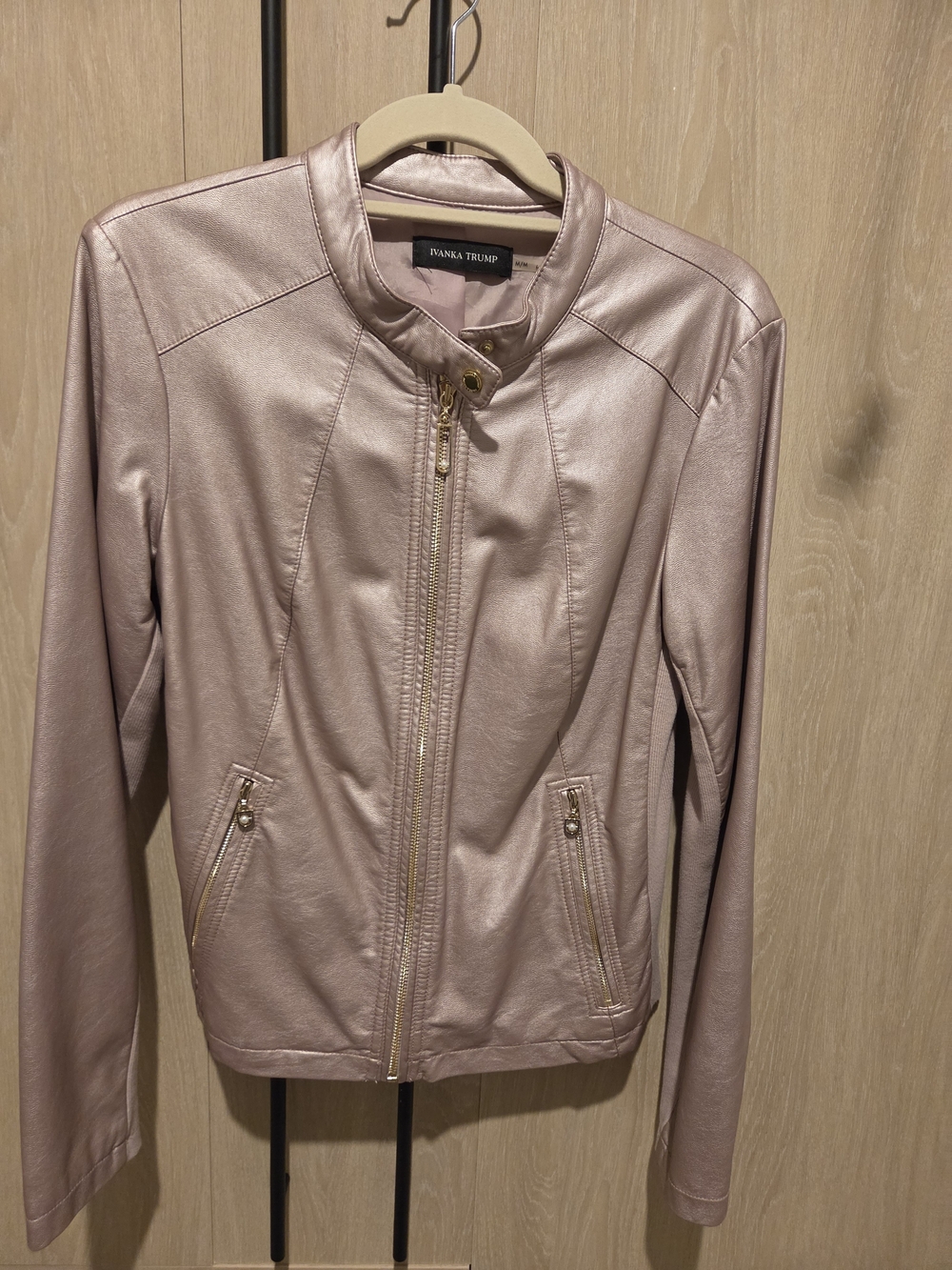 Ivanka Trump Women's Metallic Pink Zip-Front Jacket
